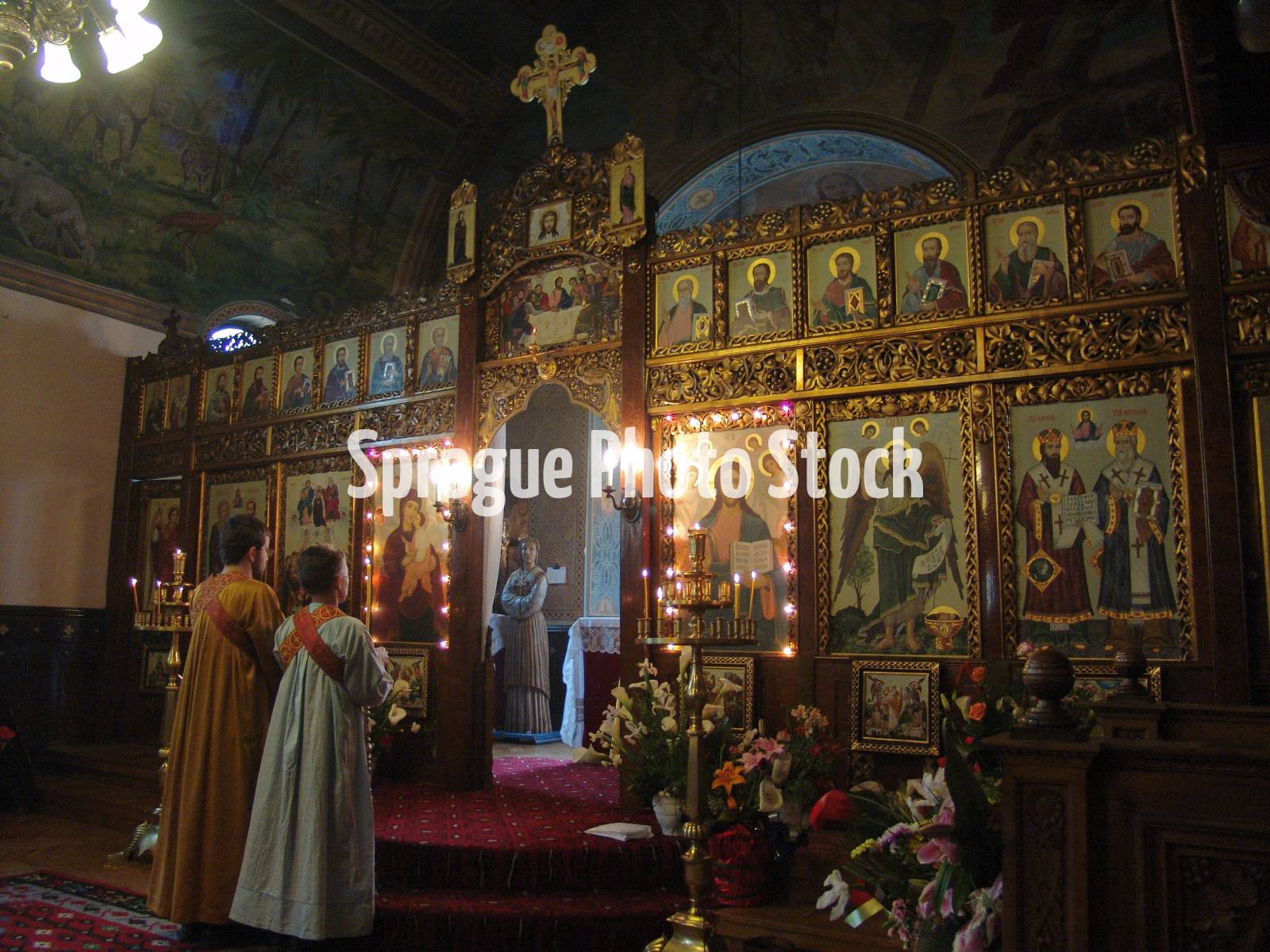 Sunday mass at the Byzantine Catholic Assumption cathedral, Sofia. Bulgaria.