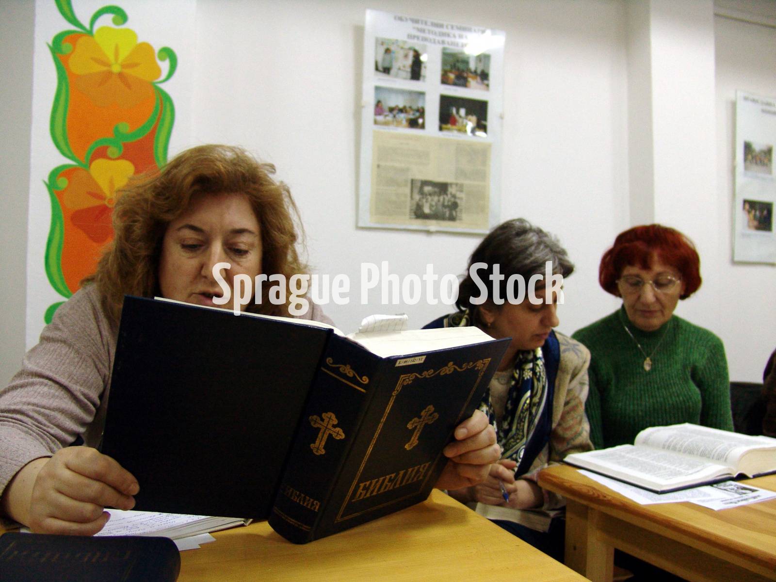 Bible study class at Pokrov Parish Orthodox church, Sofia. Bulgaria.