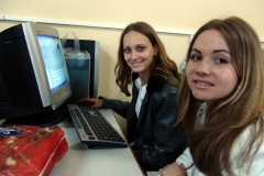 High school children using computers, Karlova, Bulgaria.
